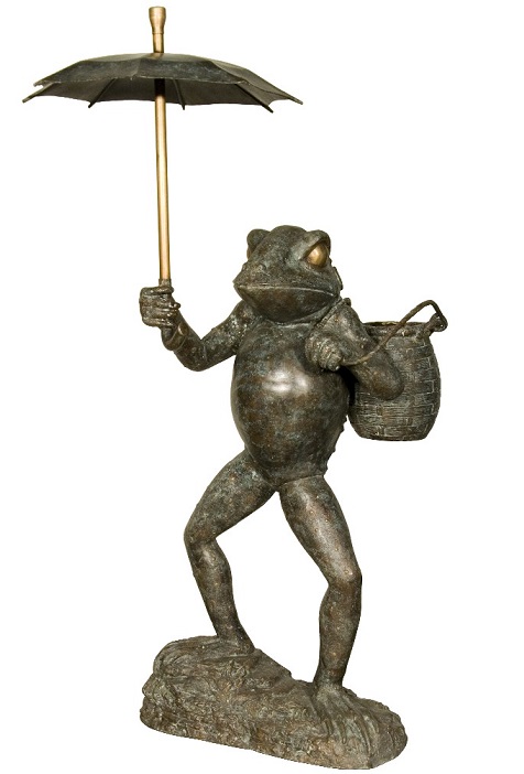 Frog with Umbrella Fountain - Click Image to Close